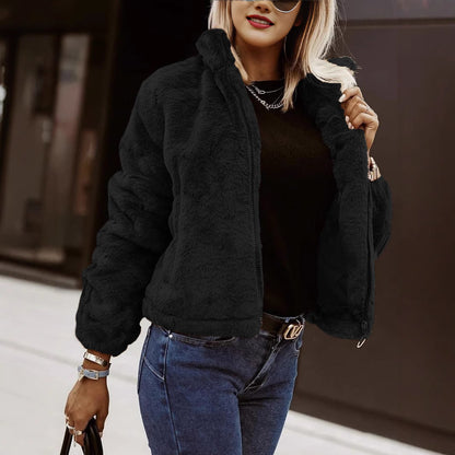 Lora Luxe Faux Rabbit Fur Coat