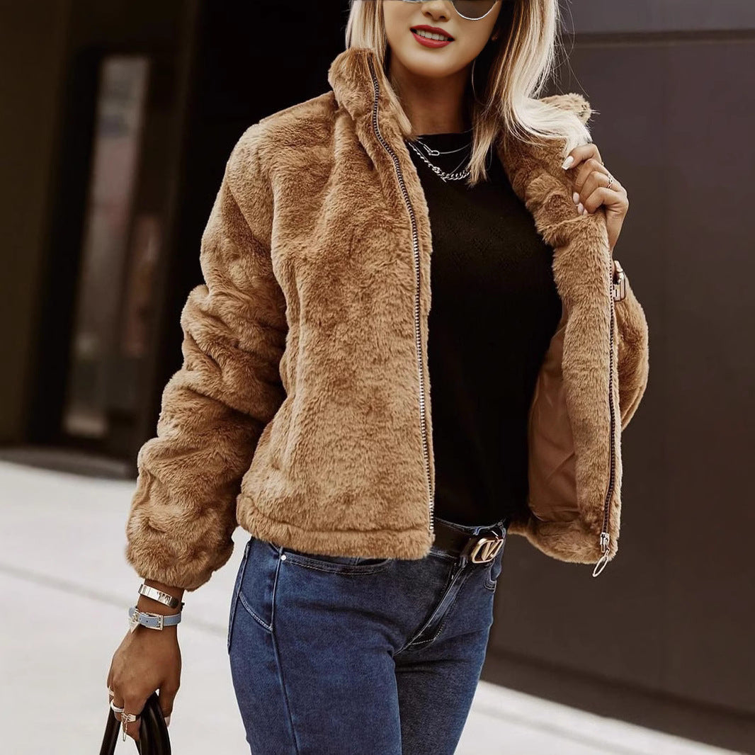 Lora Luxe Faux Rabbit Fur Coat