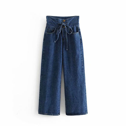 Belmora Dark Blue Wide-Leg Denim Trousers