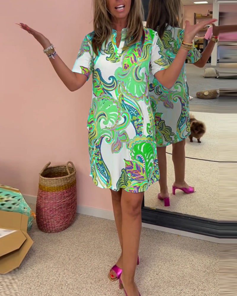 ARIA PRINTED SHIFT DRESS