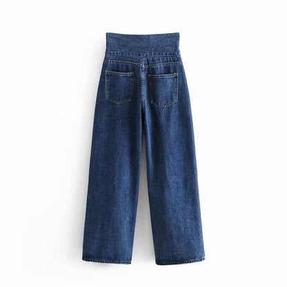 Belmora Dark Blue Wide-Leg Denim Trousers