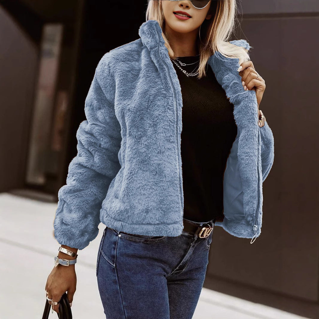Lora Luxe Faux Rabbit Fur Coat