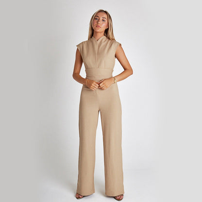 Monaco Sleeveless High-Waist Jumpsuit