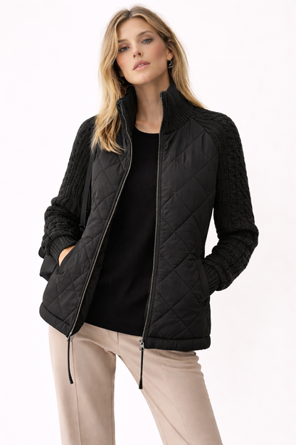 Olive Knit Zip Jacket