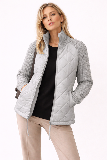 Olive Knit Zip Jacket