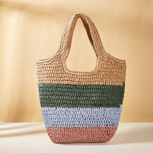 Christina Fashion Color Mosaic Woven Bag
