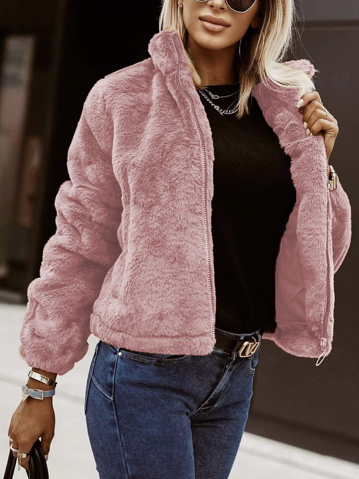 Lora Luxe Faux Rabbit Fur Coat