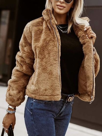 Lora Luxe Faux Rabbit Fur Coat